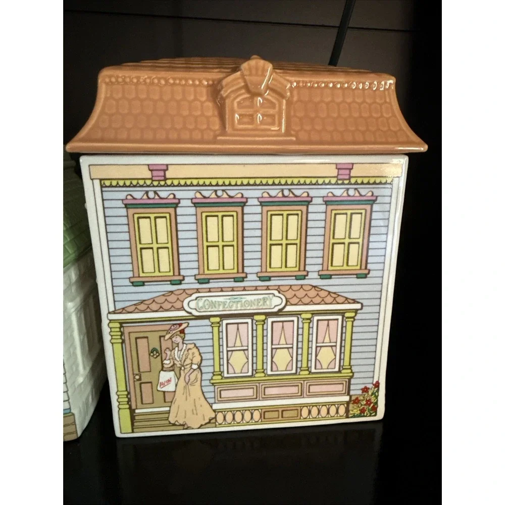 AVON Townhouse Canister Collection 4 Piece Set Sweet, Tea, Coffee, Confectionery